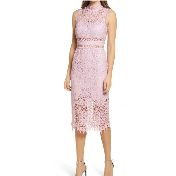 SAYLOR | Dresses | Saylor Rue Lace Sheath Cocktail Dress In Light Lilac  Womens Size Medium New | Poshmark